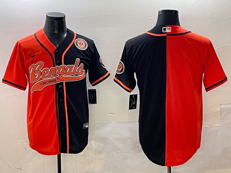 Men Cincinnati Bengals Blank Orange Black Joint Name 2025 Nike Limited NFL Jersey style 5->cincinnati bengals->NFL Jersey